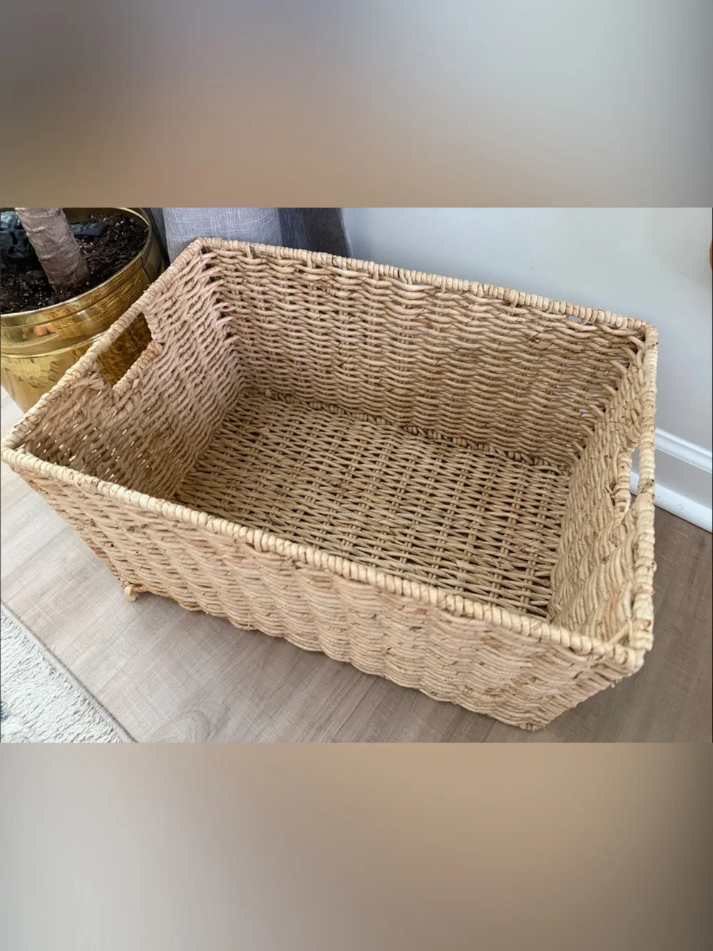 Natural Woven Storage Basket - Neutral Tan